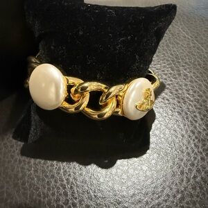 Vivienne Westwood Gold and White Cabochon Bracelet